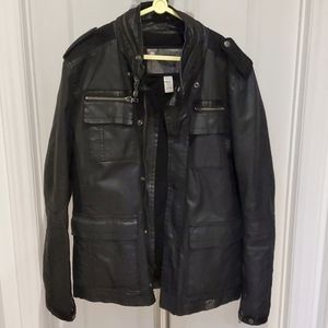 Diesel Military Jacket with Leather Accents